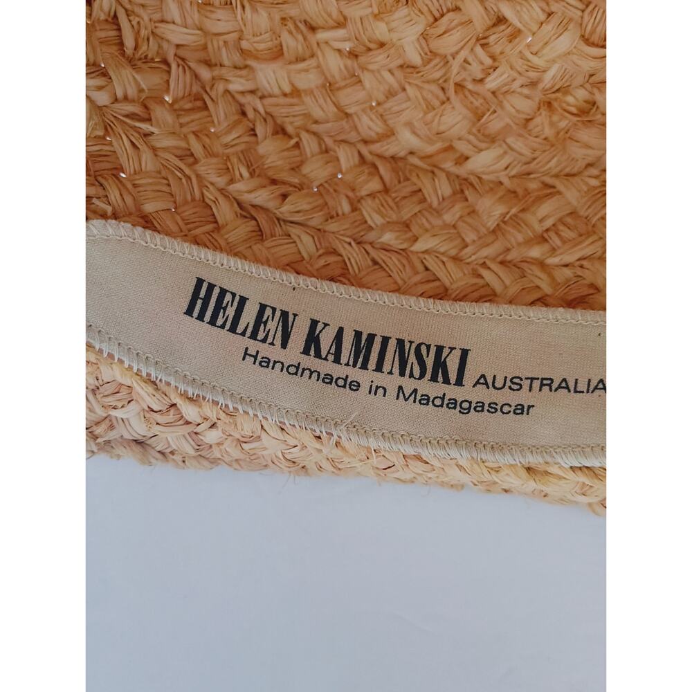 Helen Kaminski Australia Handmade Raffia Boater Hat Natural OS Madagascar - Picture 7 of 7